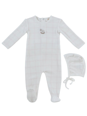 Baby Girl Footie & Hat | Whinny Plaid | Pink | Kipp Baby | AW26