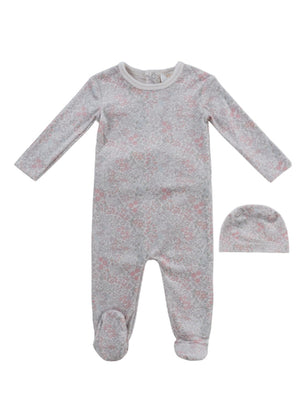 Baby Girl Footie & Hat | Petite Petal | Pink | Kipp Baby | AW26