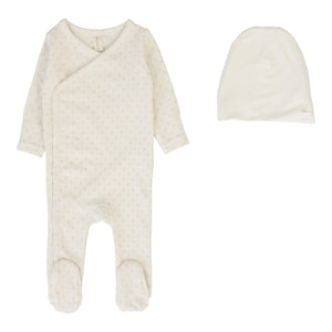 Baby Girl Footie + Hat | Take Me Home Clover | Cream/Dusty Pink | Lil Legs | SS26