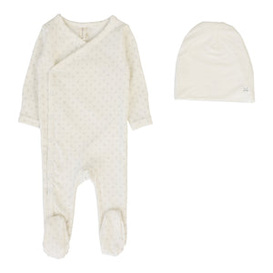 Baby Boy Footie + Hat | Take Me Home Clover | Cream/Pale Blue | Lil Legs | SS26