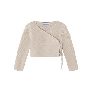 Baby Boy Cardigan | Wrap | Taupe | Minilabel | AW26