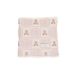 Baby Blanket | Teddy Bear | Mauve Patchwork | Bebe Organic | AW26