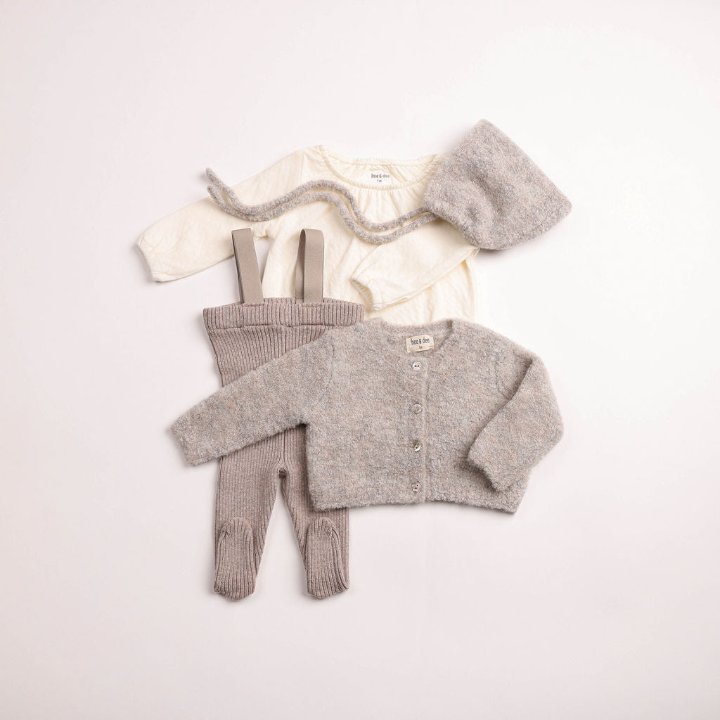 Baby Boy 4 Piece Outfit | Textured Wool Ensemble | Toasted Oat | Bee and Dee | AW26