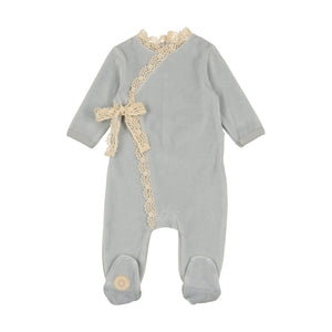 Baby Boy Footie | Tied Up in Lace | Blue Dawn | Mon Tresor | AW23