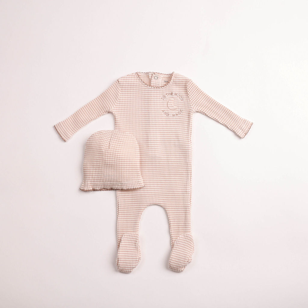 Baby Girl Footie + Hat | To the Moon | Ballerina Pink | Bee and Dee | AW26
