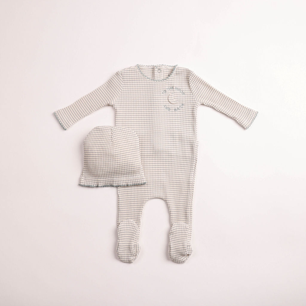 Baby Boy Footie + Hat | To the Moon | London Fog | Bee and Dee | AW26