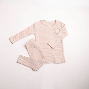 Baby Girl 2 Piece Outfit | To the Moon Ribbed Loungewear | Ballerina Pink | Bee and Dee | AW26