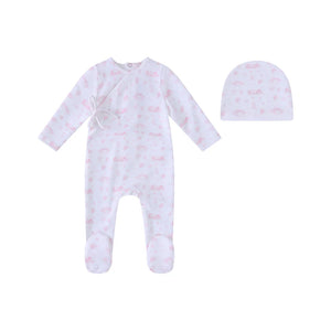 Baby Girl Footie + Hat | Toile Garden Print | Minilabel | SS26