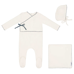 Baby Boy Layette Set | Classic Velour Kimono | Blue | Minilabel | AW25