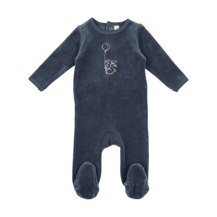 Baby Boy Layette Set | Velour Bunny | Blue With Balloon | Lil Legs | AW23