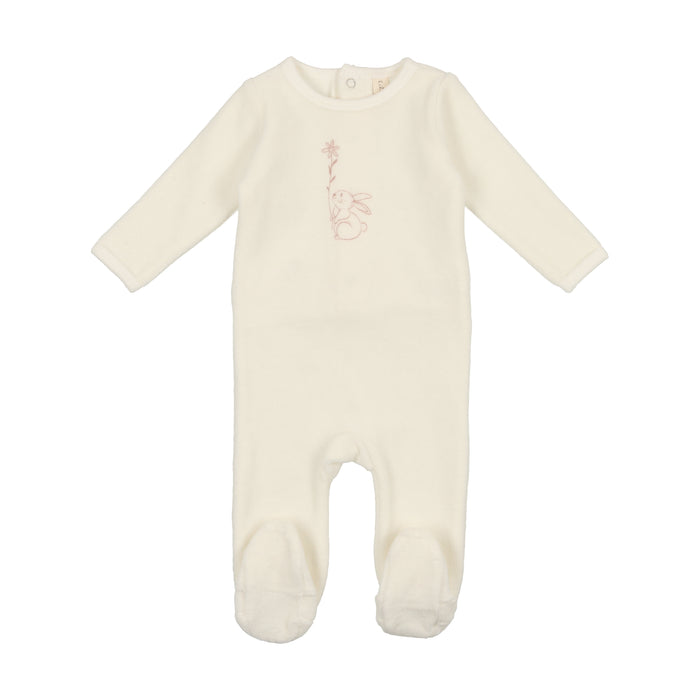 Baby Girl Layette Set | Velour Bunny | White With Flower |  Lil Legs | AW23