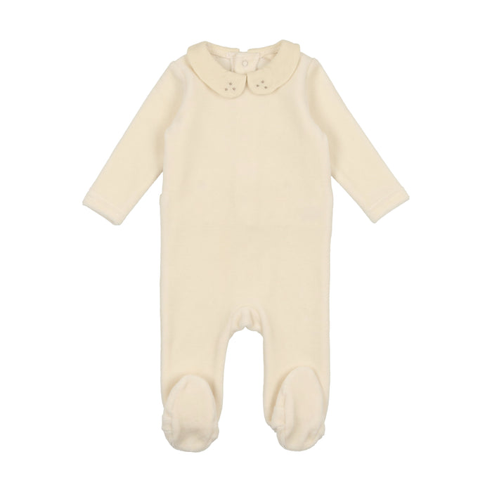 Baby Boy Layette Set | Velour Collared | Ivory | Lil Legs | AW23