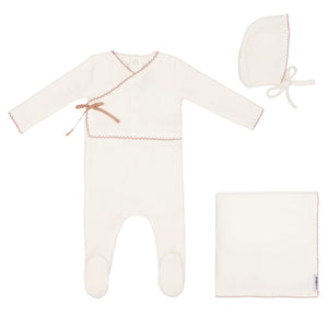 Baby Girl Layette Set | Classic Velour Kimono | Pink | Minilabel | AW25