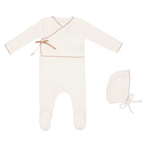 Baby Girl Footie + Hat |Classic Velour Kimono | Pink| Minilabel | AW25