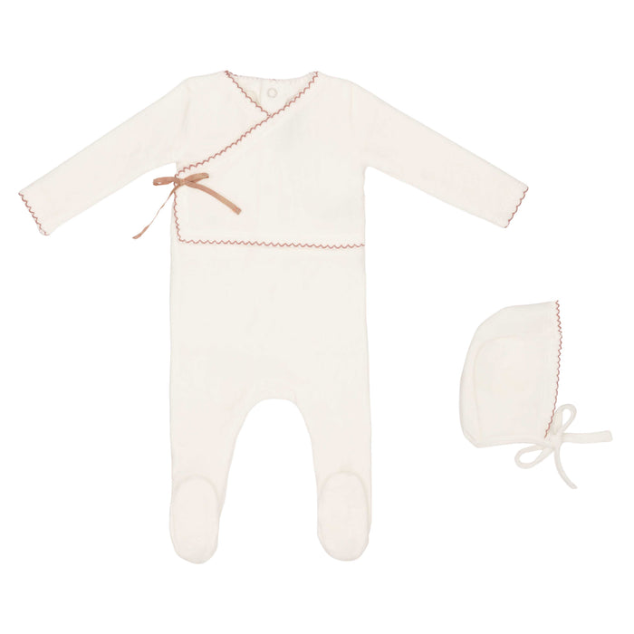 Baby Girl Footie + Hat |Classic Velour Kimono | Pink| Minilabel | AW25