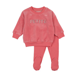 Baby Girl 2 Piece Outfit | Velour Petite | Hibiscus | Bee and Dee | AW25