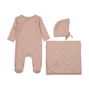 Baby Girl Layette Set | Vintage Bird Wrap | Pink Whip | Mon Tresor | SS26