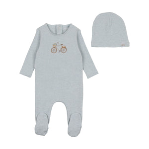 Baby Boy Footie + Hat | Vintage Image | Feather | Bee and Dee | SS25