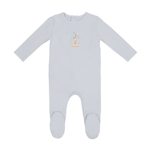 Baby Boy Footie | Water Print Carousel | Blue | Minilabel | SS26