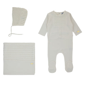 Baby Boy Footie + Hat | Crochet Collection | Milk | Cream Bebe