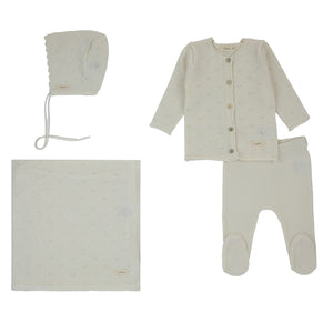 Baby Neutral Outfit | Pointelle Knit | Ivory | Cream Bebe