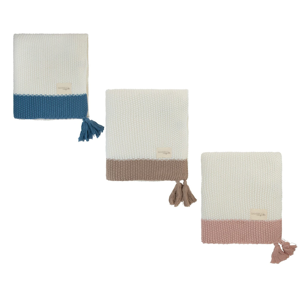 Knit Baby Blanket | Two Tone Popcorn | Mocha | Cream Bebe