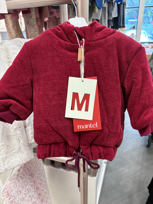 Baby Girl Jacket | Velour Bomber | Maroon | Mantel AW25