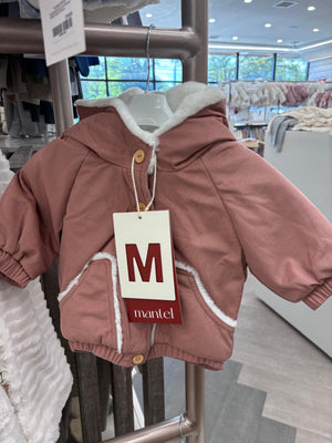 Baby Girl Jacket | Fur Lining Corduroy Lightweight | Dark Mauve | Mantel AW25