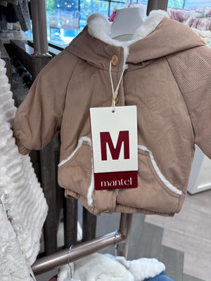 Baby Boy Jacket | Fur Lining Corduroy Lightweight | Beige | Mantel AW25