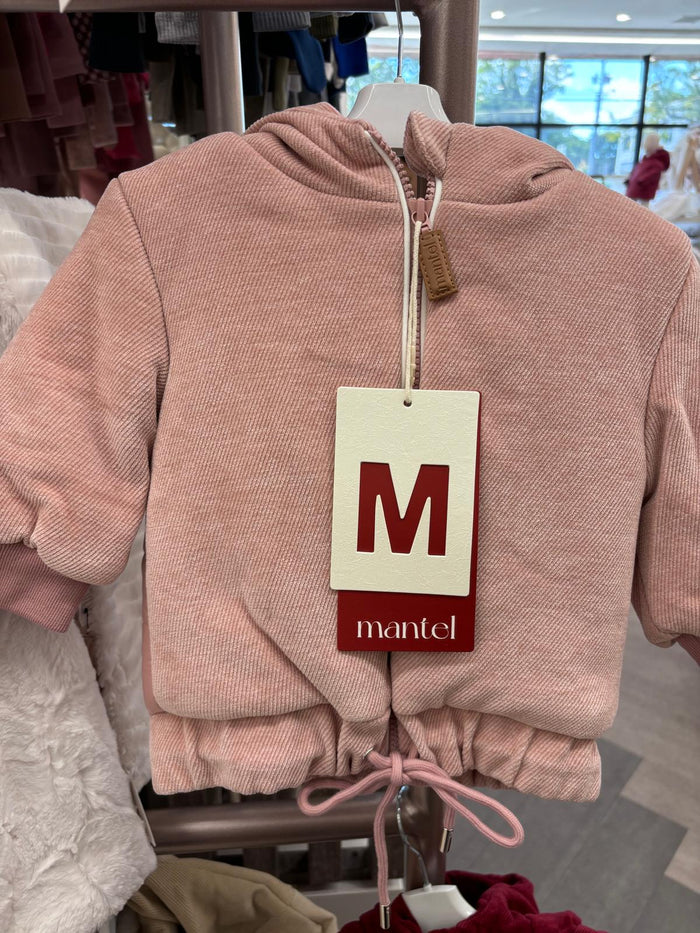 Baby Girl Jacket | Velour Bomber | Pink | Mantel AW25