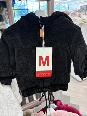 Baby Boy Jacket | Velour Bomber | Black | Mantel AW25