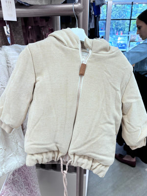 Baby Boy Jacket | Velour Bomber | Beige | Mantel AW25