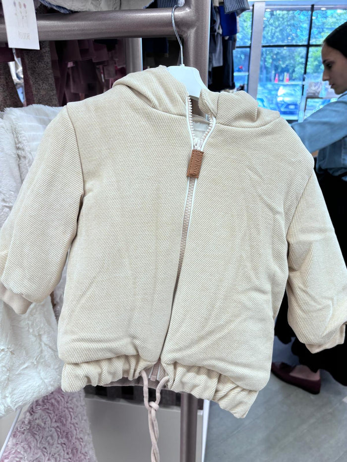 Baby Boy Jacket | Velour Bomber | Beige | Mantel AW25