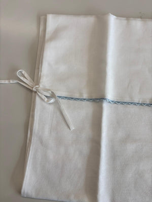 Baby Boy Blanket | Lace Edge Wrap | White\Blue | La Mascot SS26