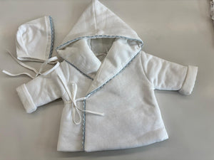 Baby Boy Jacket + Bonnet | La Mascot | White\Blue | SS26