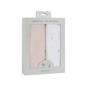 Crib Sheet Jersey Two Pack |  Gingham Bear Collection | Pink | Ely's & Co