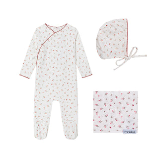 Baby Girl Layette Set | Heart Printed Kimono | Cream | Minilabel | AW26