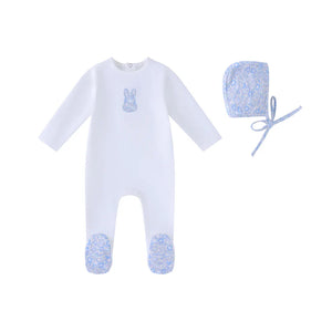 Baby Boy Footie + Hat | Liberty Bunny | White | Minilabel | SS26