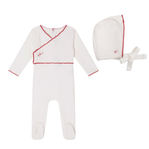 Baby Girl Footie + Hat | Classic Velour | White| Minilabel | AW26