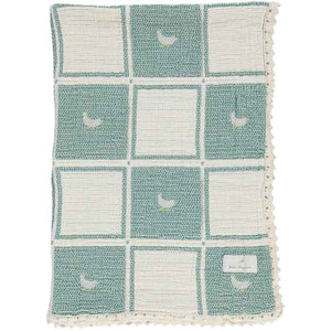 Baby Boy Blanket | Patchwork | Green - Cream | Bebe Organic