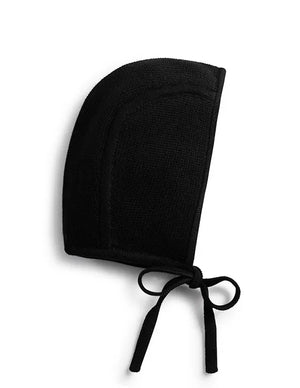 Baby Winter Bonnet | Jacqueline & Jac | Flat Knit | Black