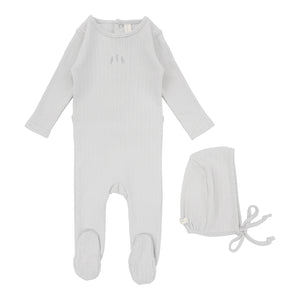Baby Boy Layette Set | Striped Pointelle | Powder Blue | Lil Legs
