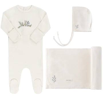 Baby Boy Layette Set | Pocket Full Of Flowers | Ivory | Ely's & Co