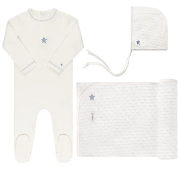 Baby Boy Layette Set | Embroidered Star| Ivory | Ely's & Co