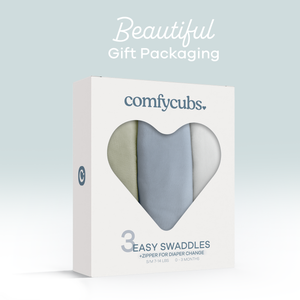 Baby Easy Swaddle Blankets w/ Zipper - 3 Pack by Comfy Cubs: Light Blush/Blush/Mauve / Small (0-3 Months)