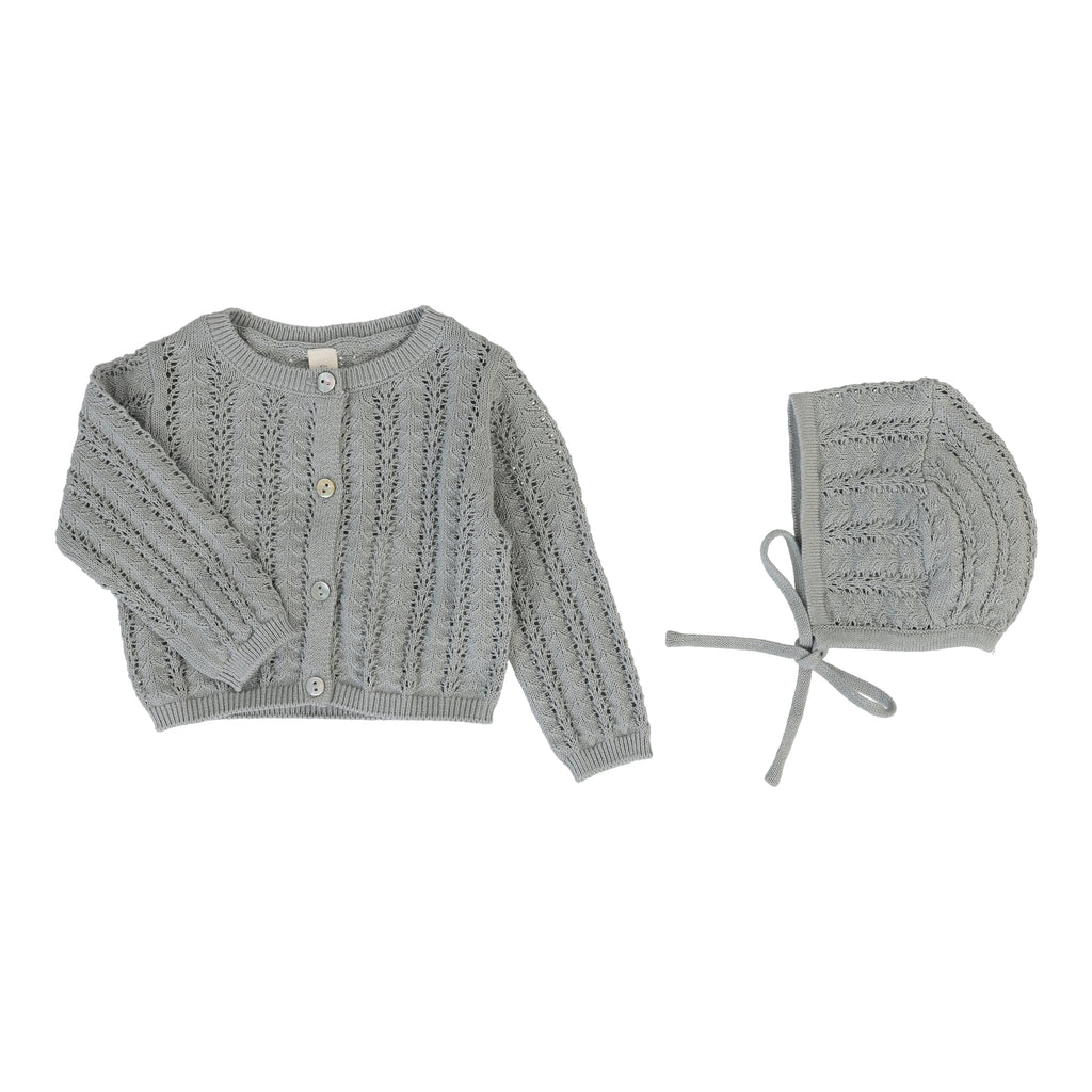 Baby Boy Shrug + Bonnet | Crochet Knit | Light Blue | Lil Legs | SS25