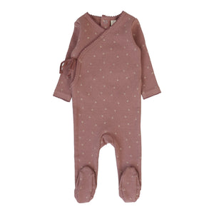Baby Girl Footie | Cherry Scallop | Mauve | Lil Legs | SS26