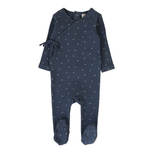 Baby Boy Footie | Cherry Scallop | Off Navy | Lil Legs | SS26