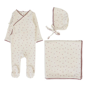 Baby Girl Layette Set | Cherry Scallop | Cream/Pink | Lil Legs | SS26