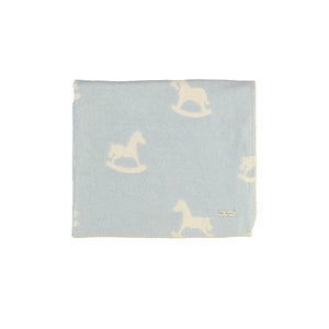 Baby Boy Blanket | Cuddle Horse | Blue | Bebe Organic
